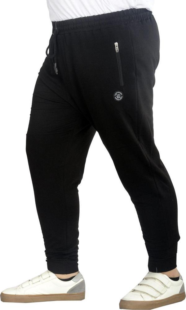 Modexl Büyük Beden Eşofman Altı Darpaça Zippered 22501 Siyah - Image 1