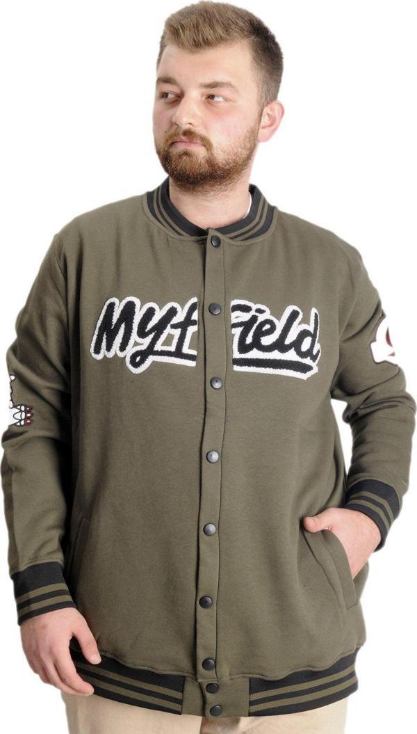 Modexl Büyük Beden Erkek Kolej Mont My Field 23626 Haki - Image 1