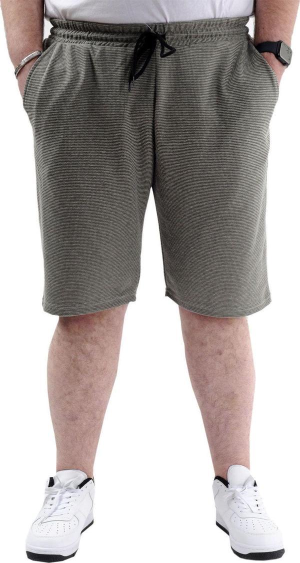 Modexl Büyük Beden Erkek Cepli Şort Waffle 23498 Haki - Image 1