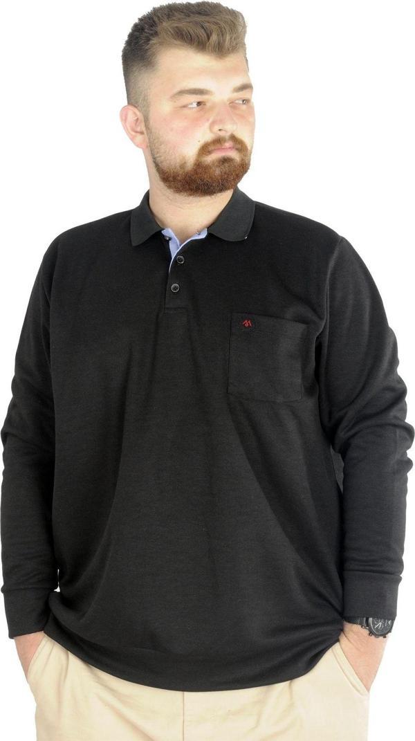 Modexl Erkek Uzun Kol Polo Cepli Interlok M 22460 Siyah - Image 1