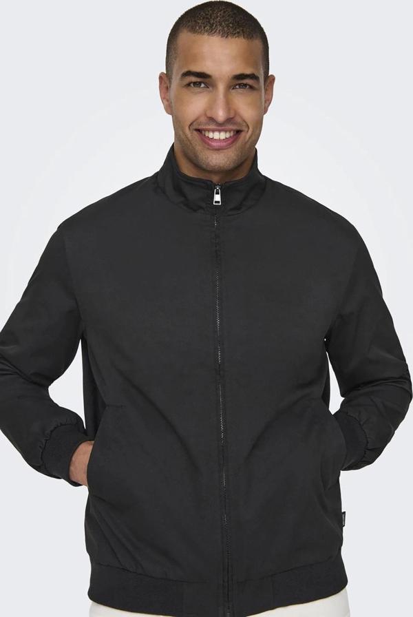 Only & Sons Erkek Onsalexander Dik Yaka Fermuarlı Mont 22027613 Siyah - Image 1