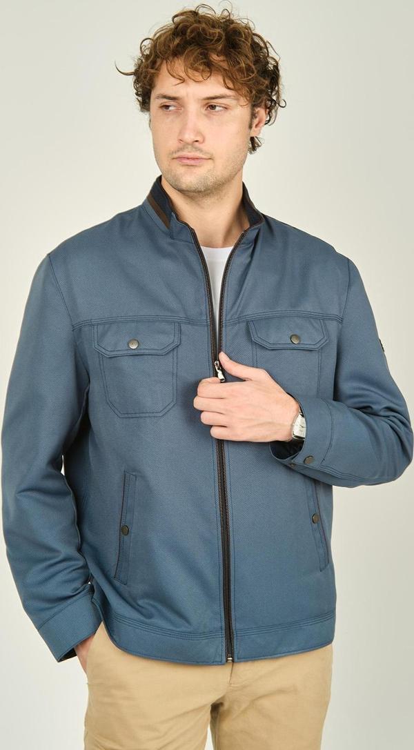 Lucas Erkek Hakim Yaka Cep Detaylı Mevsimlik Spor Mont 2734 Indigo - Image 1
