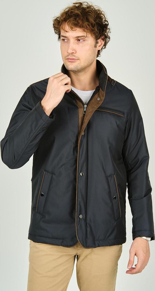 Daynax Erkek Dik Yaka Fermuarlı ve Çıtçıt Kapamalı Cep Detaylı Mont Kaban 4520 Lacivert - Image 1