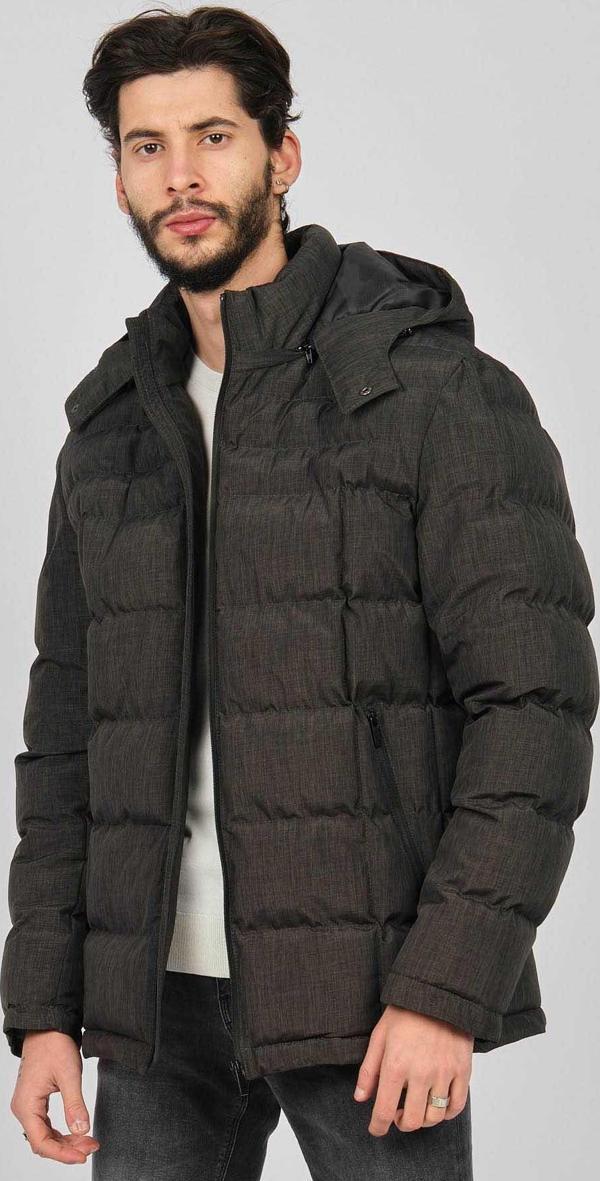 By Serco Erkek Cep Detaylı Kapüşonlu Mont 0622620 Füme - Image 1