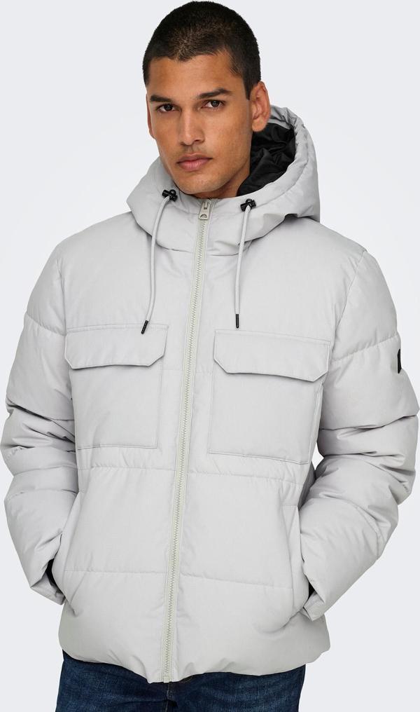 Only & Sons Erkek Onselıjah Kapüşonlu Rüzgar Geçirmez Mont 22029661 Taş - Image 1