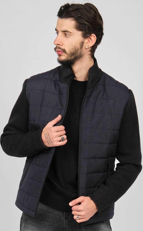 By Serco Erkek Kolları Örme Mont 0622641 Lacivert - Image 1