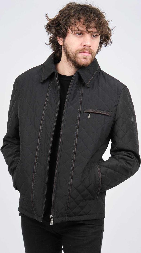 Lucas Erkek Yakalı Klasik Kapitone Mont 2650724 Siyah - Image 1