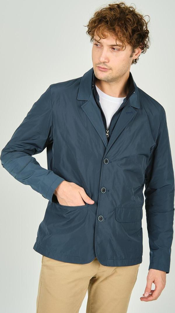 Daynax Erkek Çift Yaka Detaylı Düğme Kapamalı Ceket Mont 4900 Indigo - Image 1