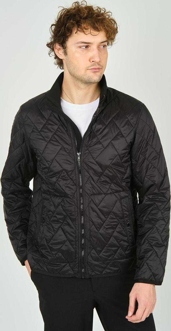 Allegro Erkek Dik Yaka Fermuarlı Cep Detaylı Kapitone Mont 4355 Siyah - Image 1