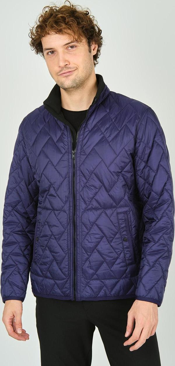 Allegro Erkek Dik Yaka Fermuarlı Cep Detaylı Kapitone Mont 4355 Saks - Image 1