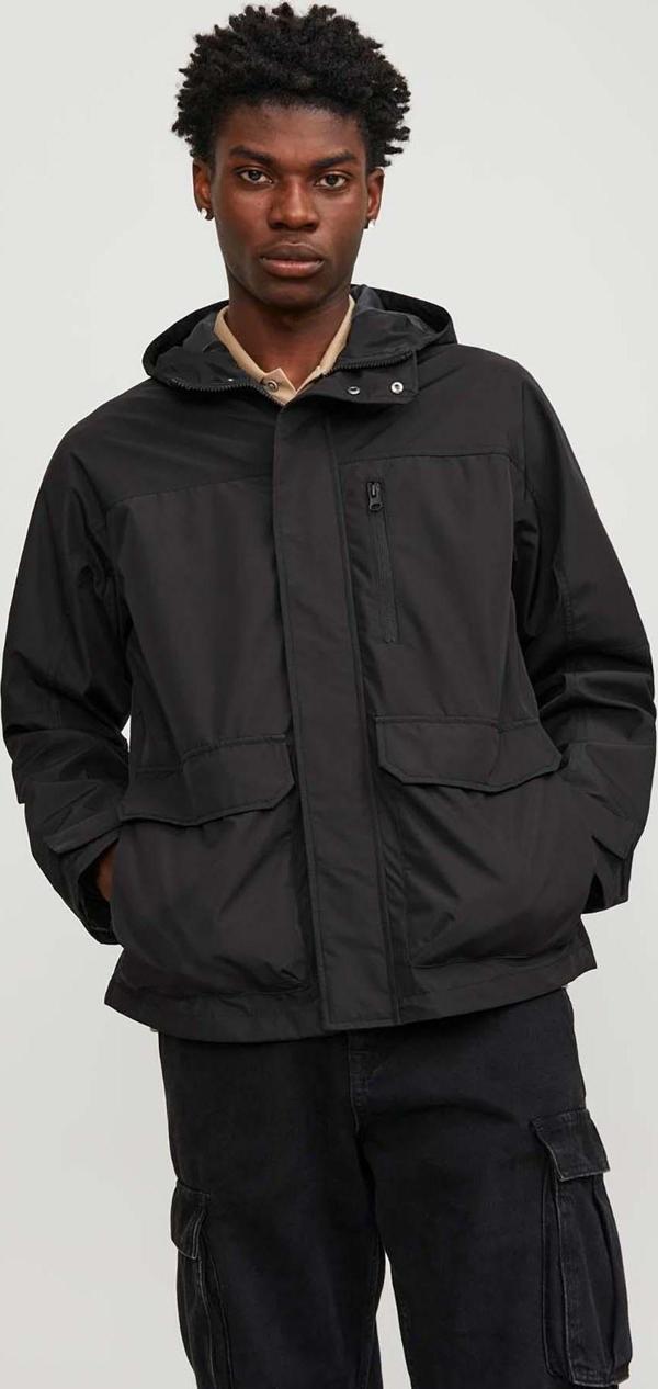 Jack&Jones Erkek Jcohıke Suya Dayanıklı Kapüşonlu Softshell Mevsimlik Mont 12253569 Siyah - Image 1