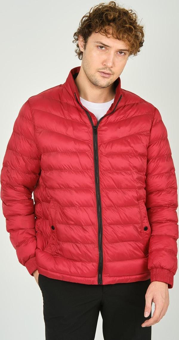 Allegro Erkek Hakim Yaka Fermuar Kapamalı Cep Detaylı Kapitone Şişme Mont 7360 Kırmızı - Image 1