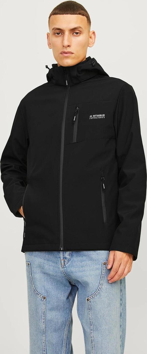 Jack&Jones Erkek Jjtaylor Kapüşonlu Suya Dayanıklı Softshell Mont 12259615 Siyah - Image 1