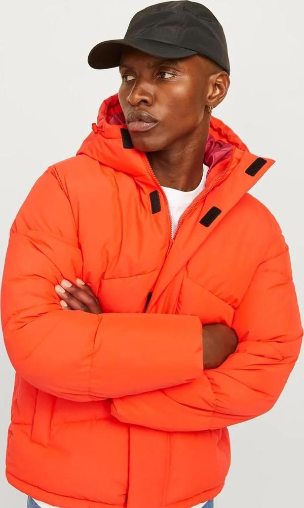 Jack&Jones Erkek Jjworld Kapüşonlu Puffer Mont 12259850 Turuncu - Image 1