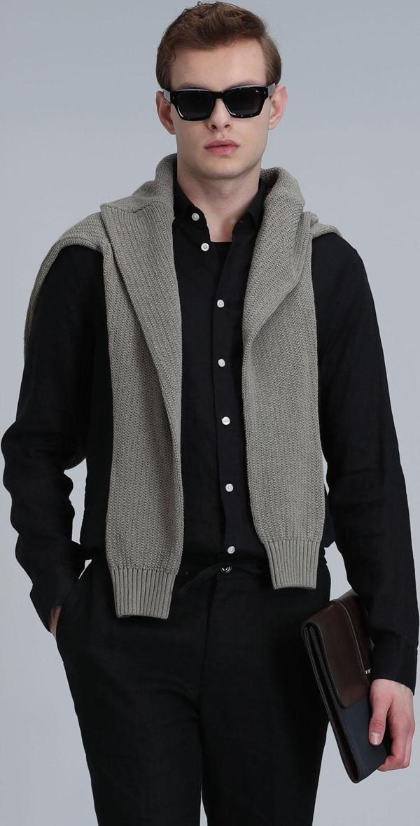 Lufian Erkek Pitaya Basic Comfort Fit Gömlek 111010611 Siyah - Image 1