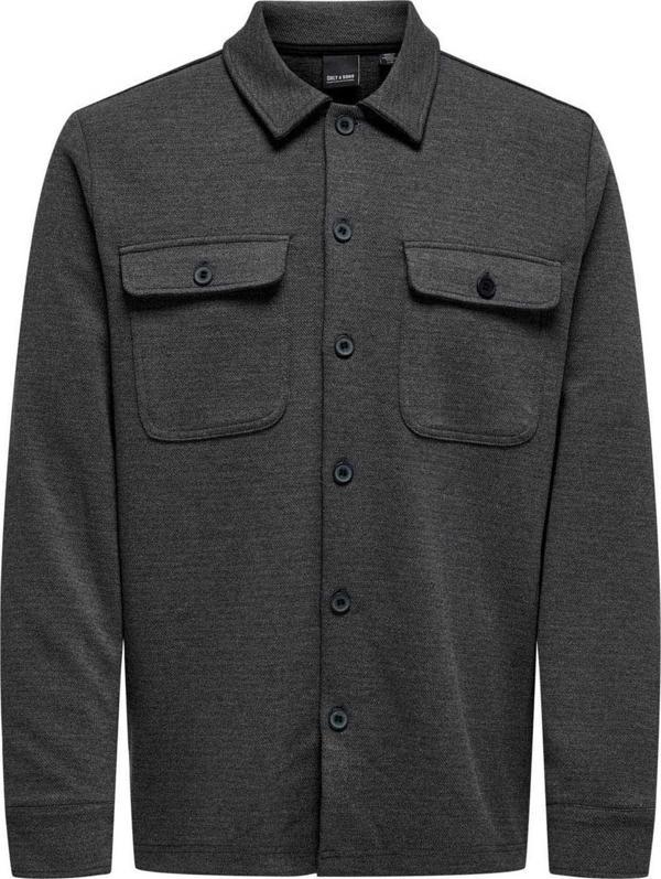 Only & Sons Erkek Onsnewkodyl Çift Cep Detaylı Uzun Kol Gömlek 22021279 Koyu Gri - Image 1