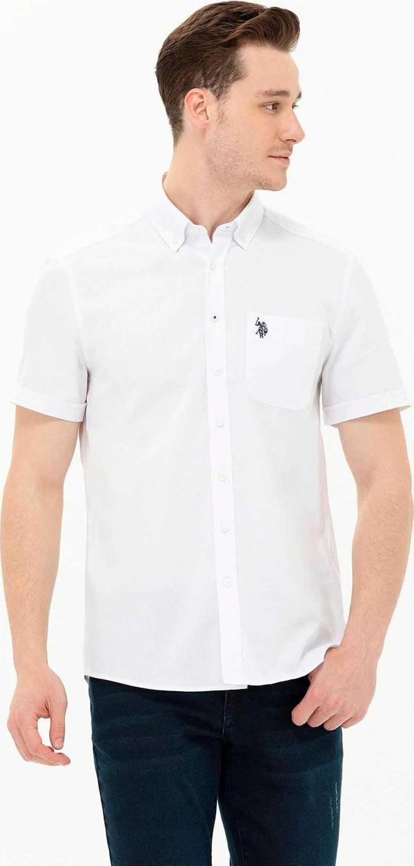 U.S. Polo Assn. Erkek Kısa Kollu Gömlek 1571442 Beyaz - Image 1