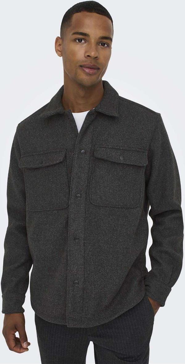 Only & Sons Erkek Onsash Regular Fit Çift Cep Gömlek 22023564 Siyah - Image 1