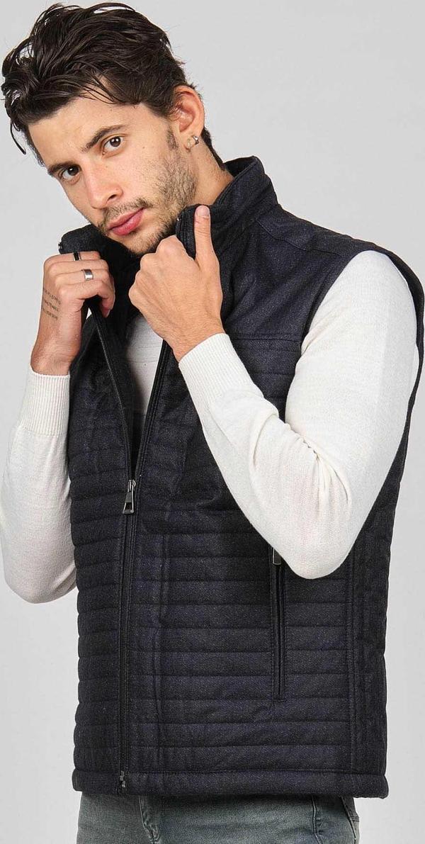 Daynax Erkek İçi Kürklü Cep Detaylı Yelek 492913 Lacivert - Image 1