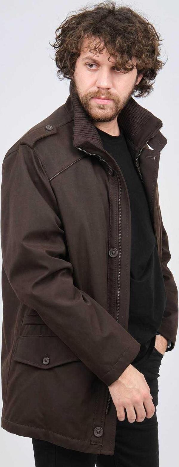 By Serco Erkek Dik Yaka Omuz Apoletli Kaban 0620592 Kahverengi - Image 1