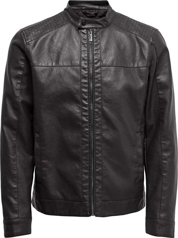 Only & Sons Erkek Onsmıke Deri Ceket 22012339 Siyah - Image 1