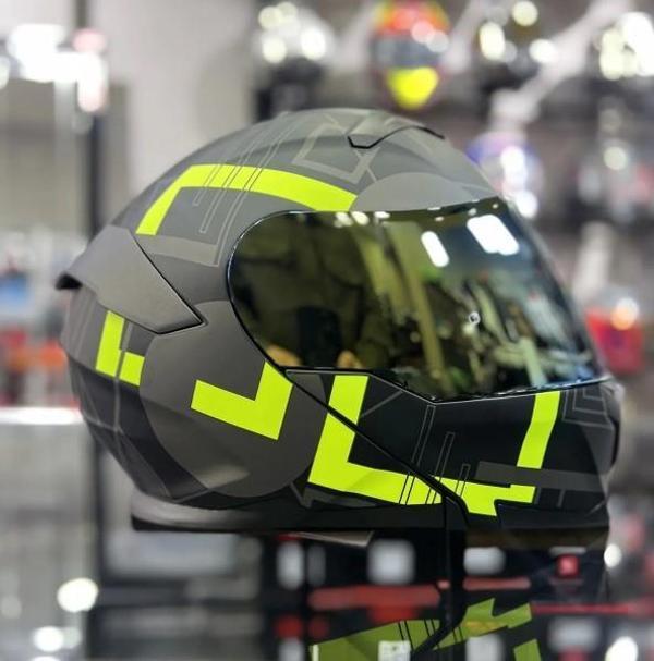 Sway 912 Full Face Aynalı Vizör Çene Açılır Motosiklet Kaskı M Beden A1 Yellow+1Şeffaf Vizör Hediye - Image 1