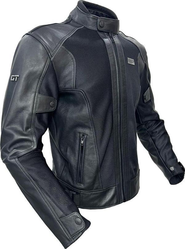 Forte Gt 2002003 Black Panther Hakiki Deri Full Koruma Mevsimlik Motosiklet Montu M Beden Siyah - Image 1