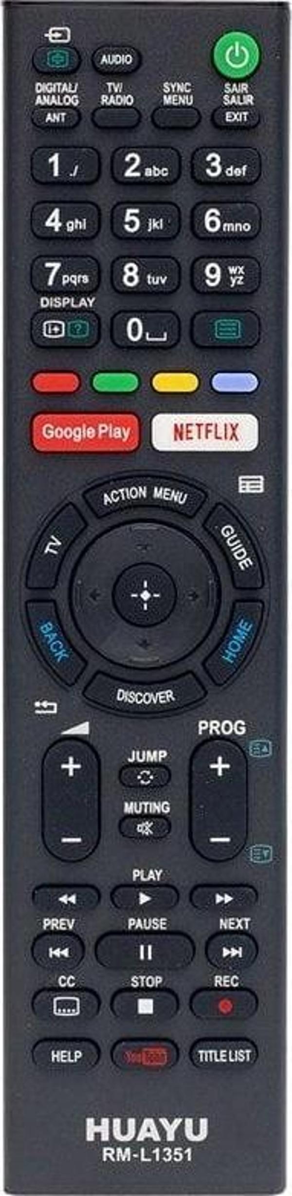 Huayu RM-L1351 Sony Netflix-Youtube Tuşlu Universal LCD-LED Tv Kumandası - Image 1