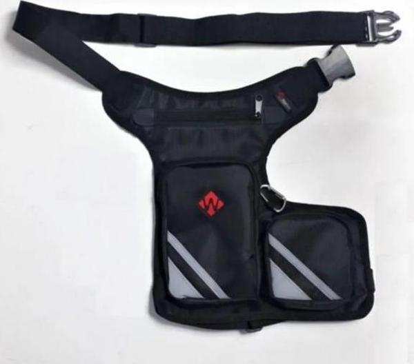Windtech Çift Bölmeli Motosiklet Bel Ve Bacak Çantası Siyah  - Image 1