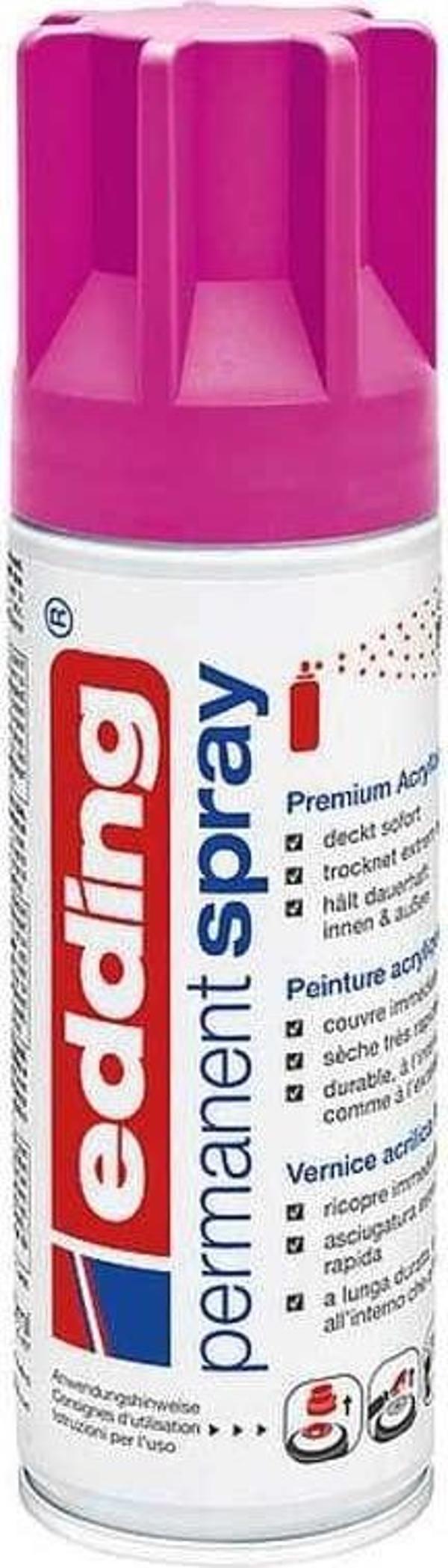 Edding 5200 Permanent Sprey Premium Akrilik Boya Telemagenta Mat Ral 4010 - Image 1
