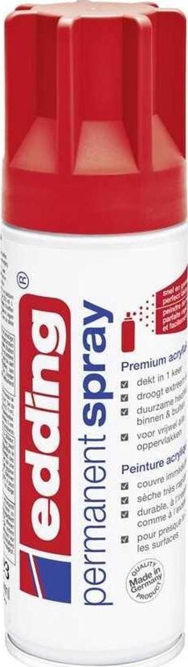 Edding 5200 Permanent Sprey Premium Akrilik Boya Trafik Kırmızı Mat Ral 3020 - Image 1