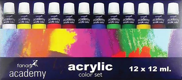 FANART ACADEMY AKRİLİK BOYA 12 RENKx12ml (F2000) - Image 1