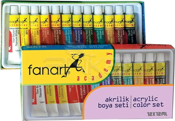 Fanart Academy Akrilik Boya Seti 12x12ml - Image 1