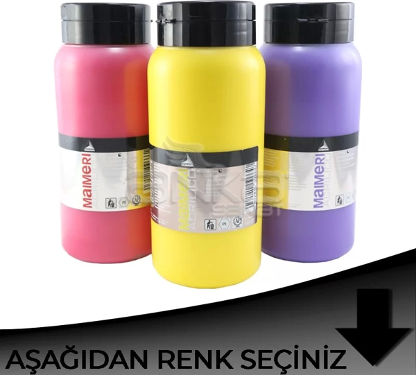 Maimeri Acrilico Akrilik Boya 1000ml Siyah Tonlar - Image 1