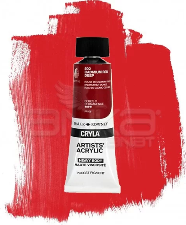 Daler Rowney Cryla Artist Akrilik Boya 75ml 502 Cadmium Red Deep Seri C - Image 1