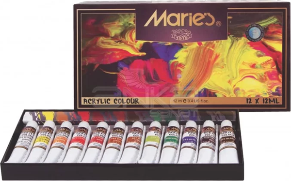 Maries Akrilik Boya Seti 12li - Image 1