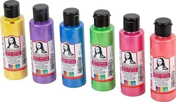Monalisa SD1006I Multi Akrilik Boya 6x70ml İnci Set - Image 1