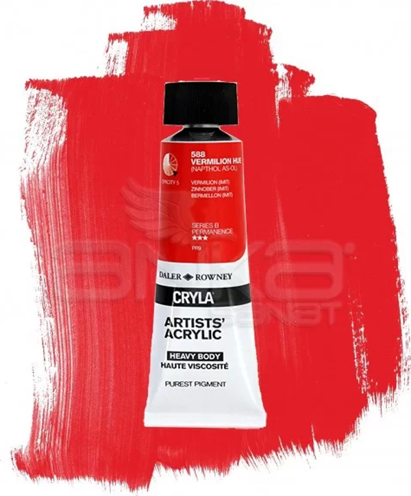 Daler Rowney Cryla Artist Akrilik Boya 75ml 588 Vermilion Hue Seri B - Image 1