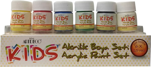 Artdeco Kids Akrilik Boya Seti 6 Renk 15 ml Y-502-S15 - Image 1