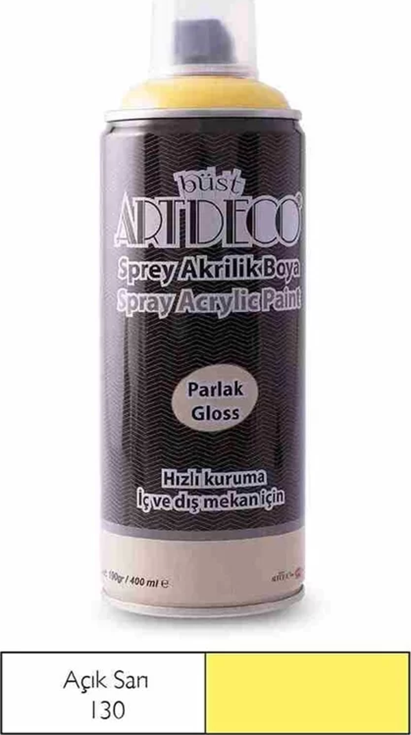 ARTDECO SPREY AKRİLİK BOYA 130 AÇIK SARI 400ml (Y-400) - Image 1