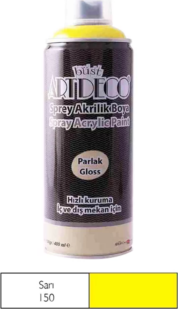 ARTDECO SPREY AKRİLİK BOYA 150 SARI 400ml (Y-400) - Image 1