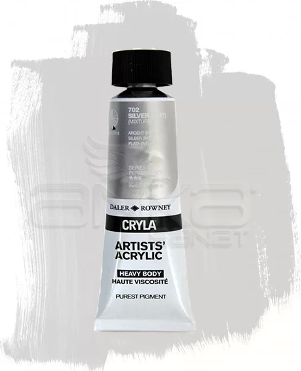 Daler Rowney Cryla Artist Akrilik Boya 75ml 702 Silver Seri D - Image 1