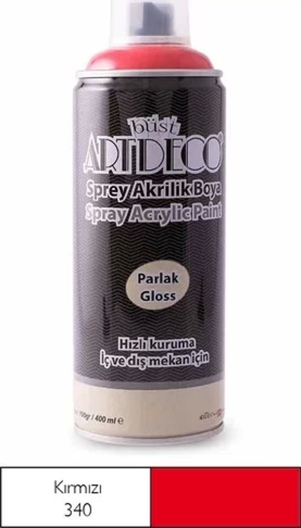 ARTDECO SPREY AKRİLİK BOYA 340 KIRMIZI 400ml (Y-400) - Image 1