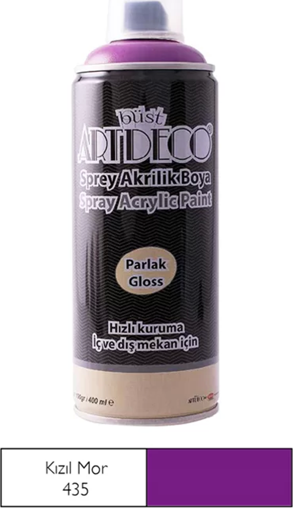 ARTDECO SPREY AKRİLİK BOYA 435 KIZIL MOR 400ml (Y-400) - Image 1