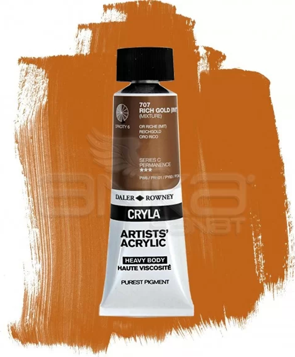 Daler Rowney Cryla Artist Akrilik Boya 75ml 707 Rich Gold Seri C - Image 1