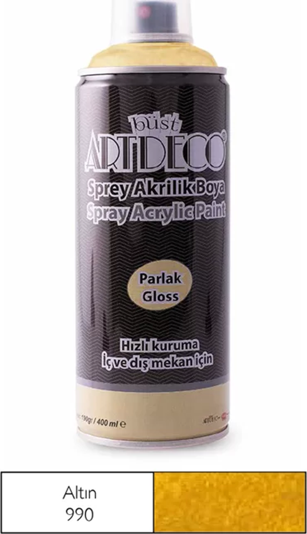 ARTDECO SPREY AKRİLİK BOYA 990 ALTIN 400ml (Y-400) - Image 1