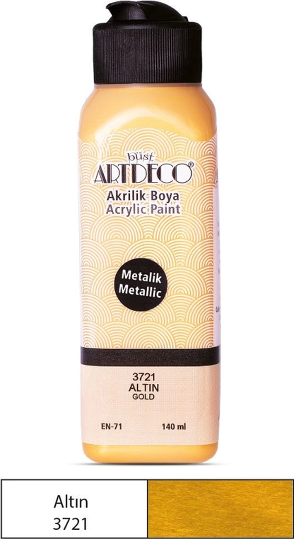 ARTDECO 70R AKRİLİK BOYA 3721 METALİK ALTIN 140ml - Image 1