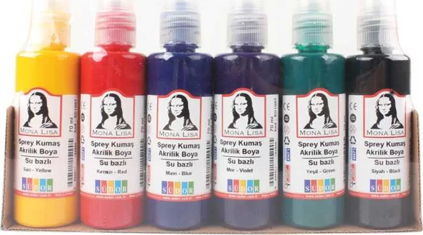 Südor Sprey Kumaş Akrilik Boya 6 Renk 70 ml - Image 1