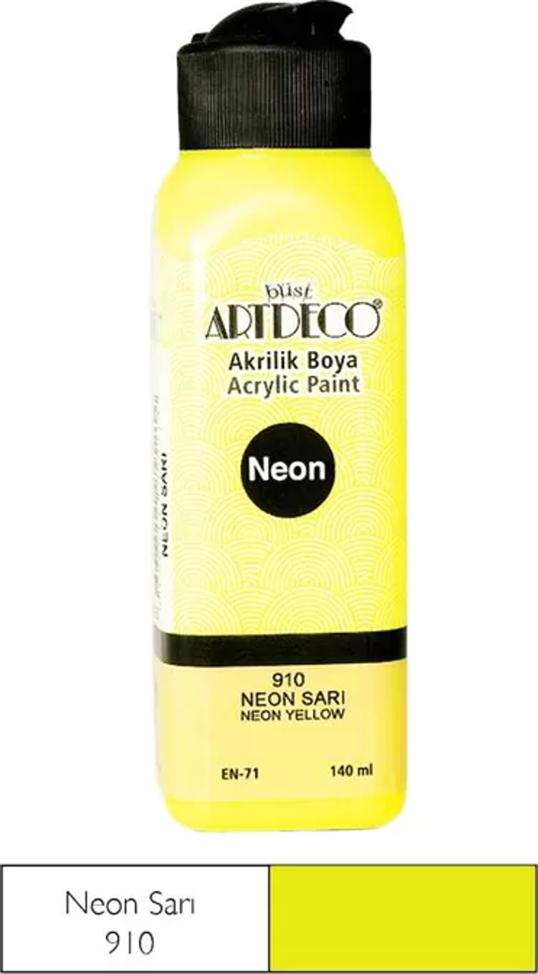 ARTDECO 70R AKRİLİK BOYA 910 NEON SARI 140ml - Image 1
