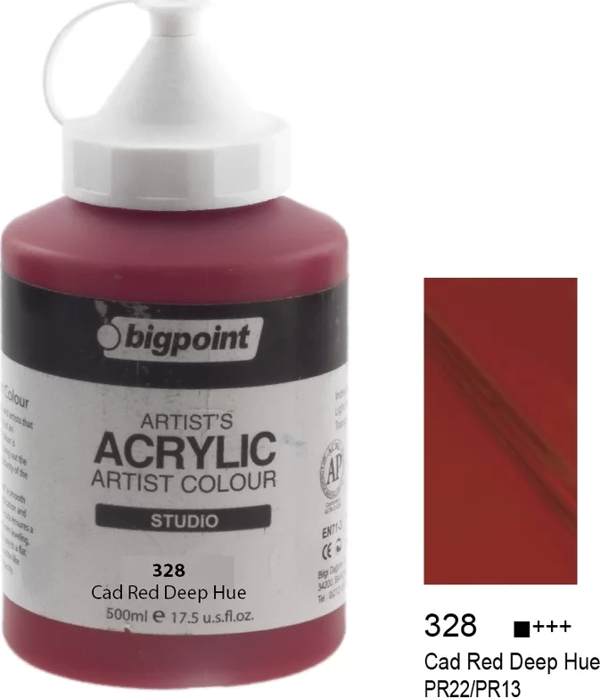 Bigpoint Akrilik Boya 500 ml Cad Red Deep 328 - Image 1